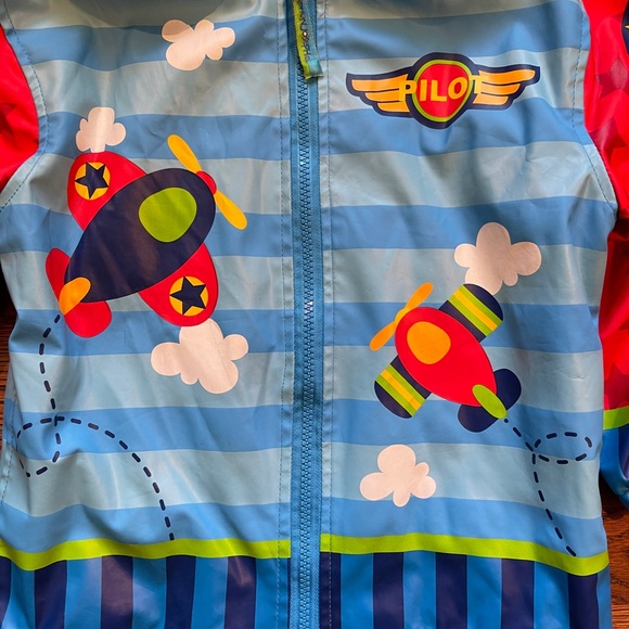 Stephen Joseph Boys Airplane Hooded Raincoat Rain Jacket Size 3T - Picture 4 of 16